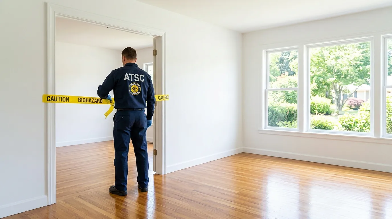 Certified biohazard cleanup crew performing Trauma Scene Cleanup in Willimantic